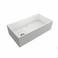 Bocchi Contempo Farmhouse Apron Front Fireclay 36 in. Single Bowl Kitchen Sink in Matte White 1354-002-0120